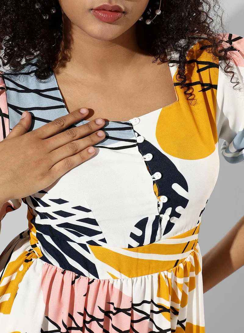PINACOLADA  Women's Printed Multicolour Regular Fit Dress for Women | Best Price UAE