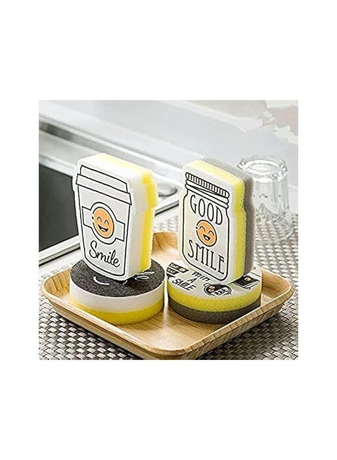 Innovative Smiley Face Dish Sponge Set – 4 Reusable and Durable Cleaning Sponges - Image 2