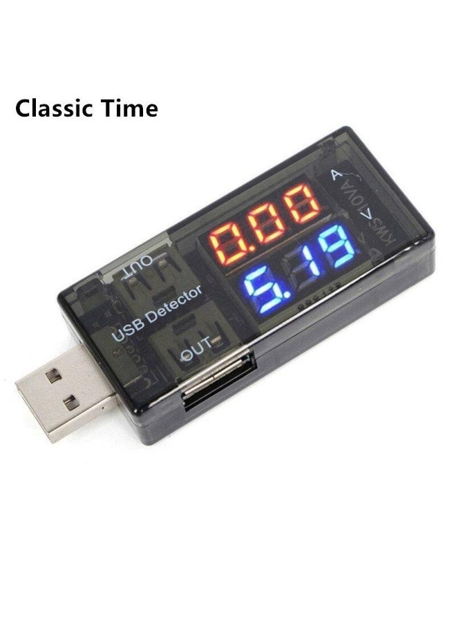 USB current and voltage detector tester USB meter voltage meter tester double table display battery voltage monitor