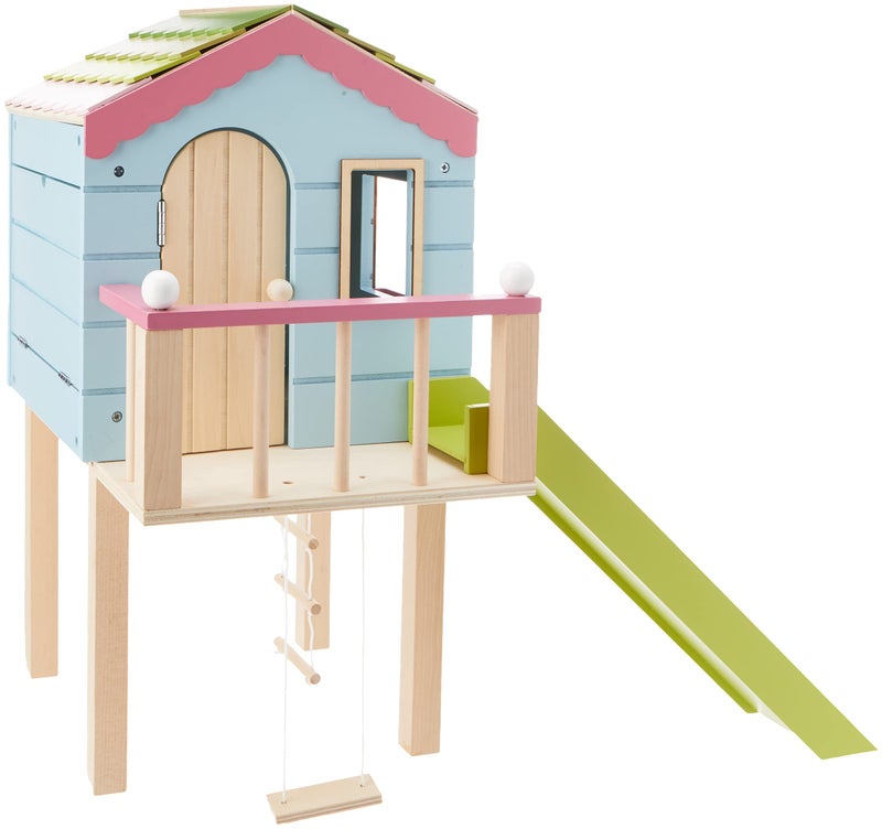 Lottie Wooden Tree House Playset with Ladder Slide and Swing for 7Inch Dolls - Image 2