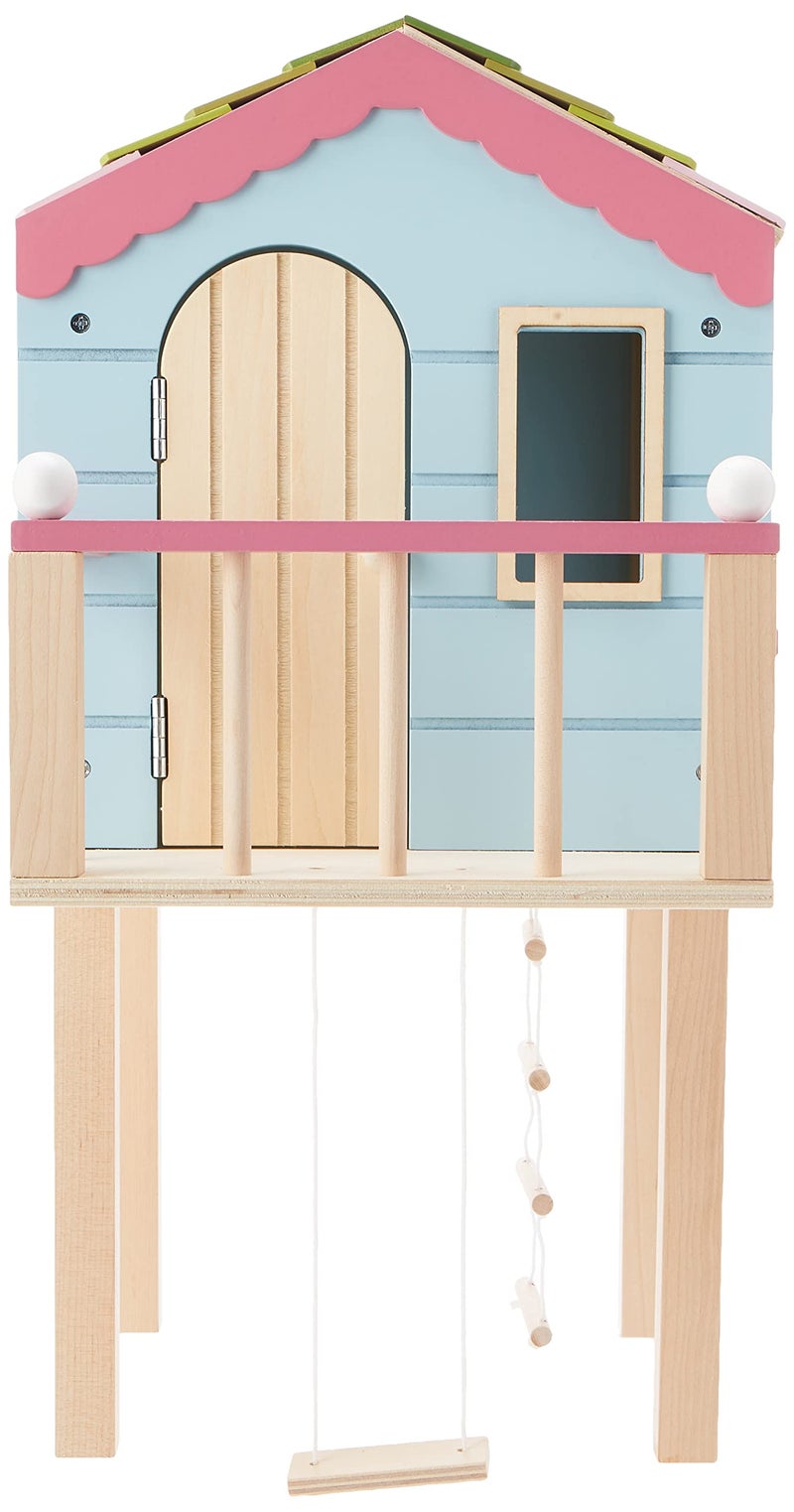 Lottie Wooden Tree House Playset with Ladder Slide and Swing for 7Inch Dolls - Image 3