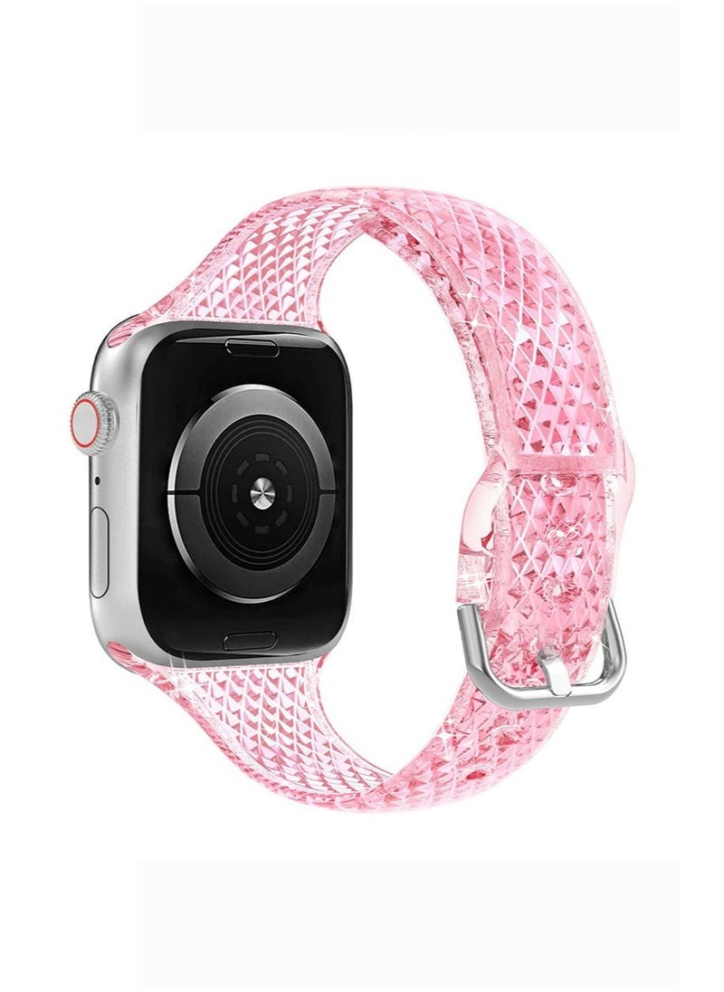 Generic - Apple Watch Strap 42/44/45/49mm Transparent Sport Band for Apple iWatch SE & Series Ultra2/Ultra/9/8/7/6/5/4/3/2/1 Replacement Adjustable Wearable WristBands - Image 1