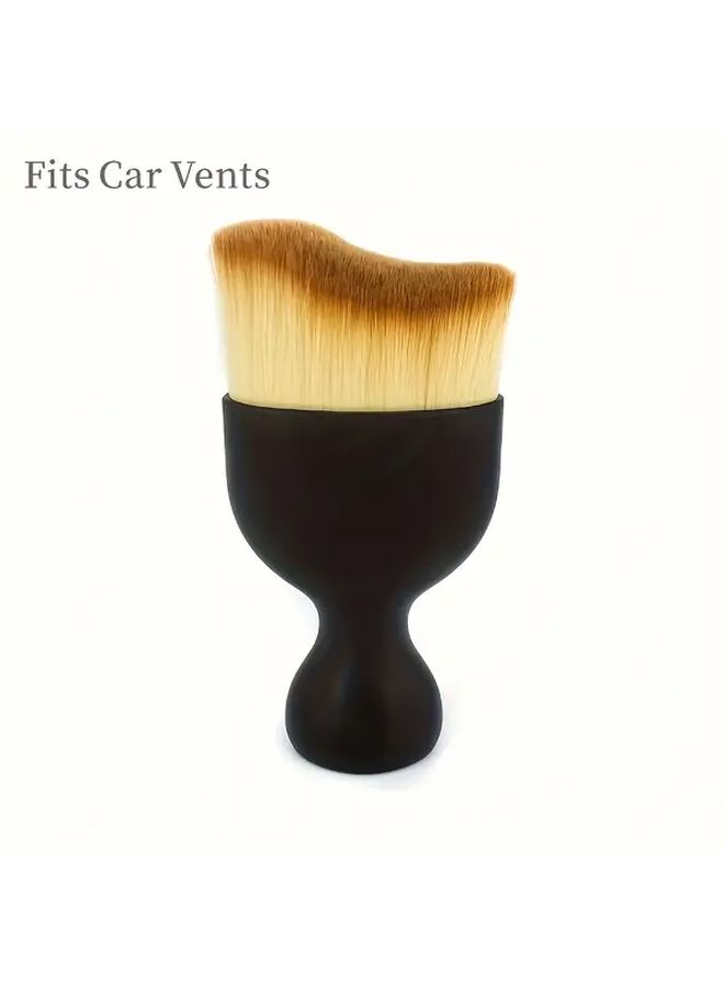 Car Detailing Cleaning Brush Ultra Soft And Durable Gentle Clean Deep Cleaning Vents And Hard To Reach Areas Car Interior Dust Removal Care Accessory Black 1pc - Image 5