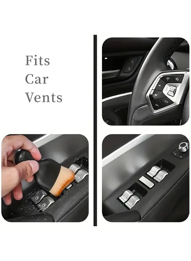 Car Detailing Cleaning Brush Ultra Soft And Durable Gentle Clean Deep Cleaning Vents And Hard To Reach Areas Car Interior Dust Removal Care Accessory Black 1pc - Image 4