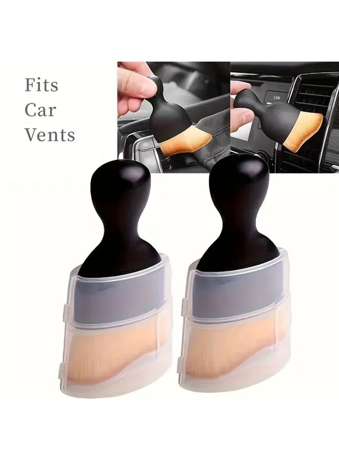 Car Detailing Cleaning Brush Ultra Soft And Durable Gentle Clean Deep Cleaning Vents And Hard To Reach Areas Car Interior Dust Removal Care Accessory Black 1pc - Image 1