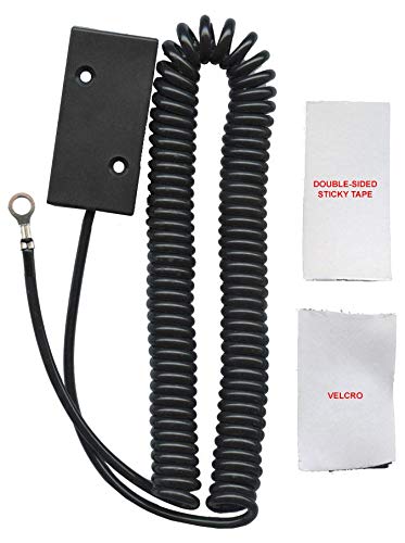 Anderic Universal Coiled Security Cable - Box Cutter or Remote Control Tether Security Cable Leash with Hook and Loop Fastener Tape and Double-Sided Tape - Stretches up to 10 feet CBL01 - Image 1