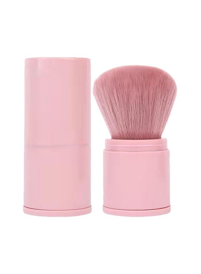 Beauenty Retractable Makeup Brushes Foundation Brush Blush Brush, Portable Travel Face Makeup Brush with Case, Face Blender Brush for Powder Mineral Blending Buffing Makeup Application  - Image 1