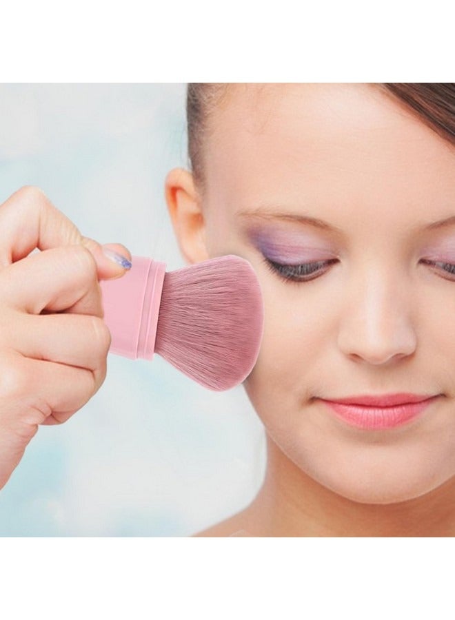 Beauenty Retractable Makeup Brushes Foundation Brush Blush Brush, Portable Travel Face Makeup Brush with Case, Face Blender Brush for Powder Mineral Blending Buffing Makeup Application  - Image 3