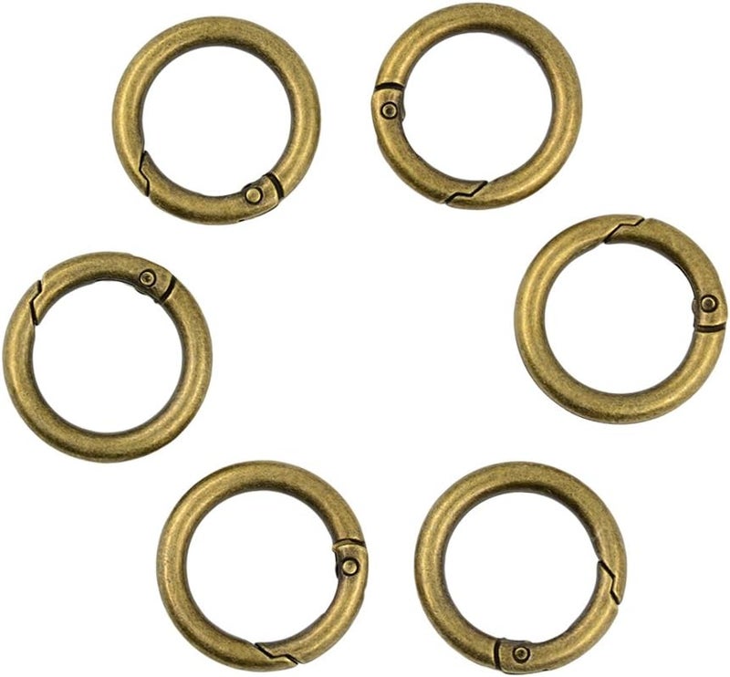 klarako 18 Piece Zinc Alloy Carabiner Karabiner Clips Round Ring Snap Hooks Spring Loaded Camping - Image 2