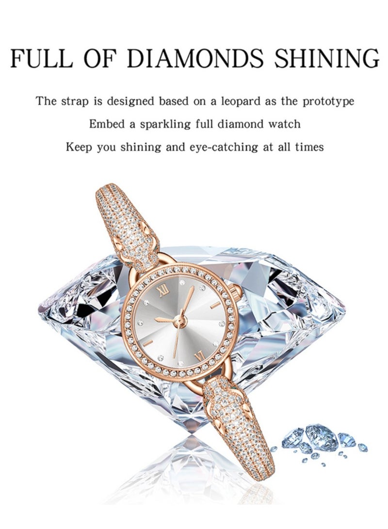 Women's Leopard Head Full Diamonds Bracelet Watch, Japan Movt Movement, Dial Diameter 24mm  - Image 2