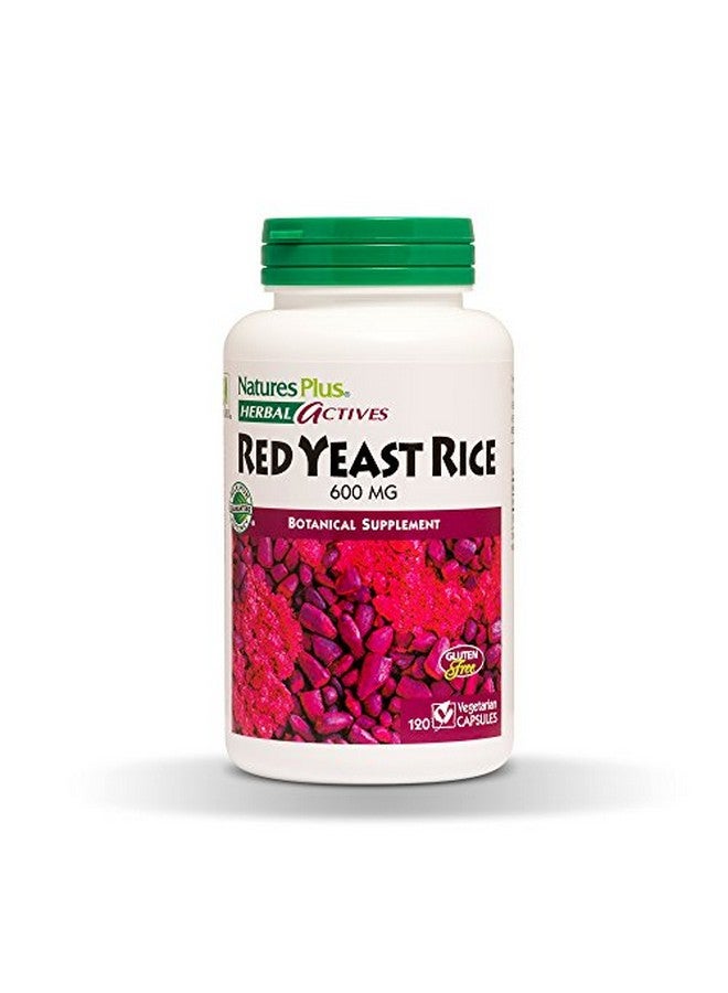 Nature's Plus Naturesplus Herbal Actives Red Yeast Rice 600 Mg 120 Vegan Capsules Maximum Potency Herbal Supplement Cholesterol Support Vegetarian Glutenfree 120 Servings - Image 1