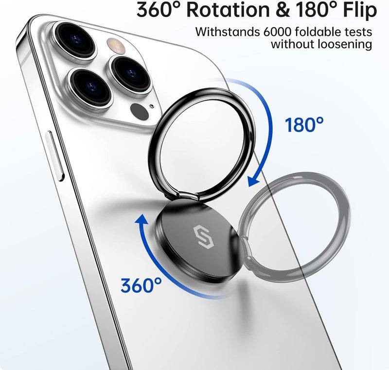 Syncwire Cell Phone Ring Holder Stand, 360 Degree Rotation Finger Ring Kickstand Polished Metal Phone Grip - Image 3
