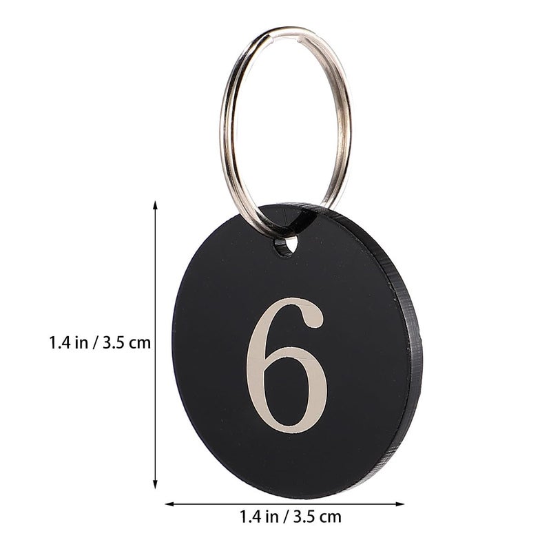 100 Acrylic Number Key Tags 1-100 Dark with Metal Rings for Hotel Restaurant - Image 3