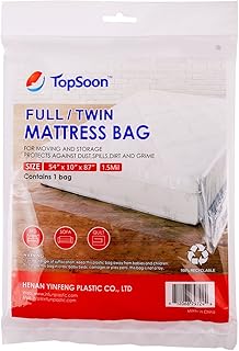 TopSoon TopSoon Mattress Storage Bag Mattress Disposal Bag Full/Twin Size 54-Inch by 87-Inch Clear  - Image 1