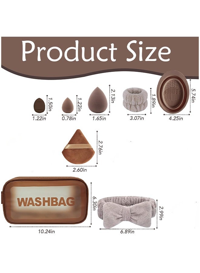 بونيتو طقم فرش مكياج احترافي 42 قطعة مع حقيبة تخزين – فرش صناعية ممتازة للأساس، البودرة، ظلال العيون، البلاشر والكوسيلر، إسفنج وباف – طقم كامل للوجه والعين – هدية للنساء والفتيات - Image 5