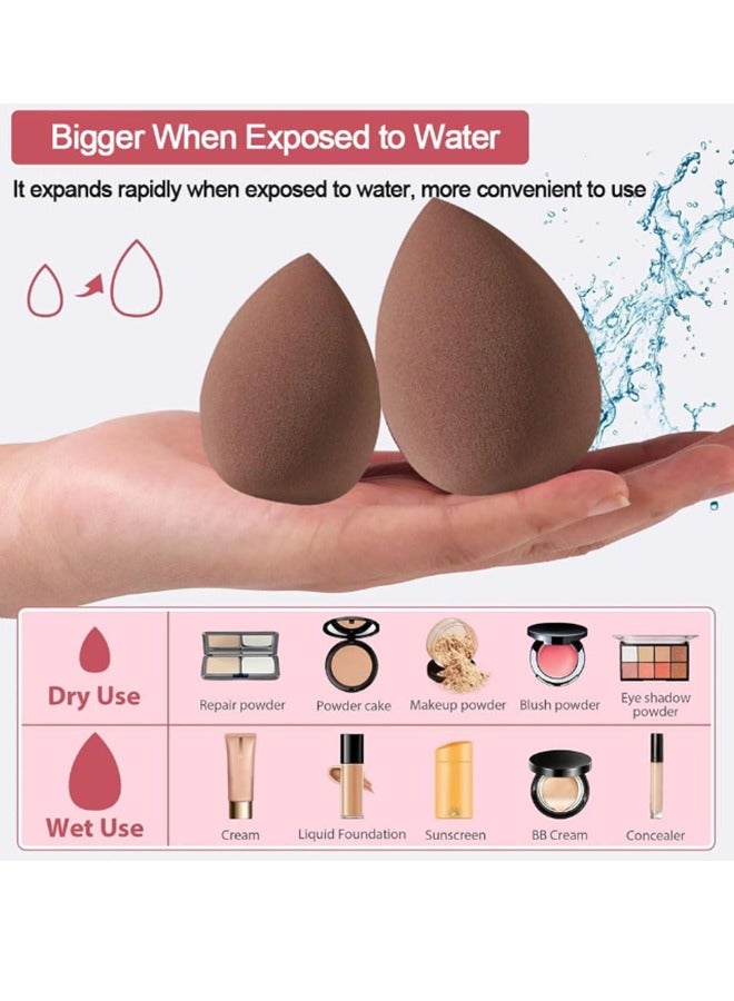 بونيتو طقم فرش مكياج احترافي 42 قطعة مع حقيبة تخزين – فرش صناعية ممتازة للأساس، البودرة، ظلال العيون، البلاشر والكوسيلر، إسفنج وباف – طقم كامل للوجه والعين – هدية للنساء والفتيات - Image 3