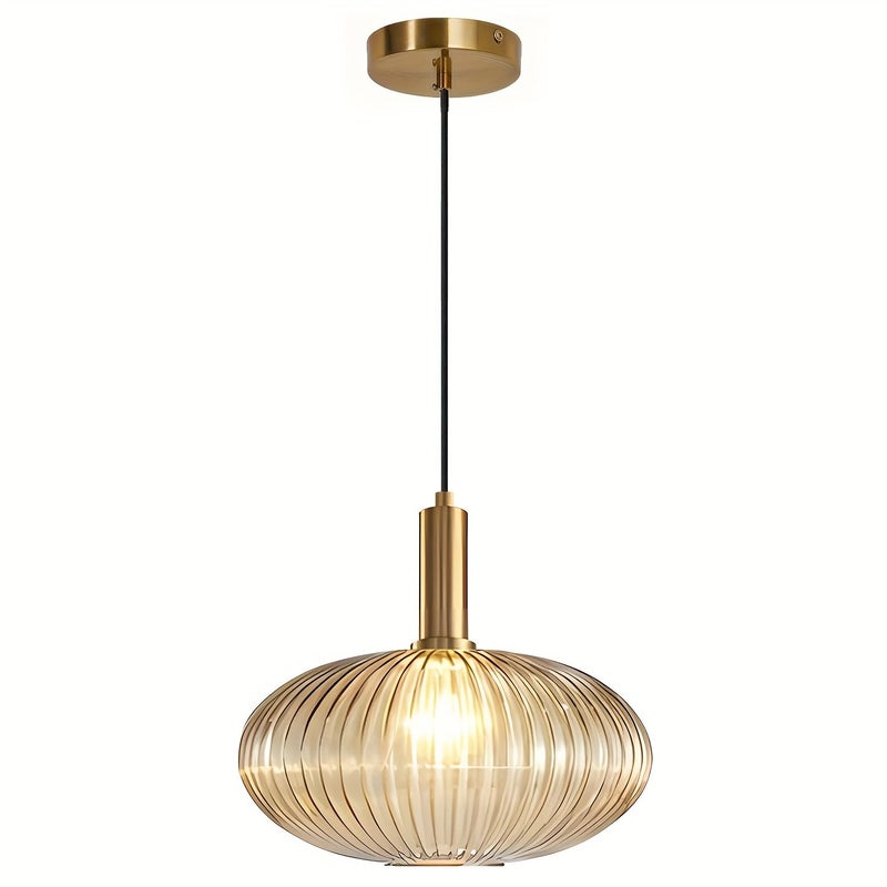 Green Nordic Round Glass Pendant Light for Kitchen Island - Image 1