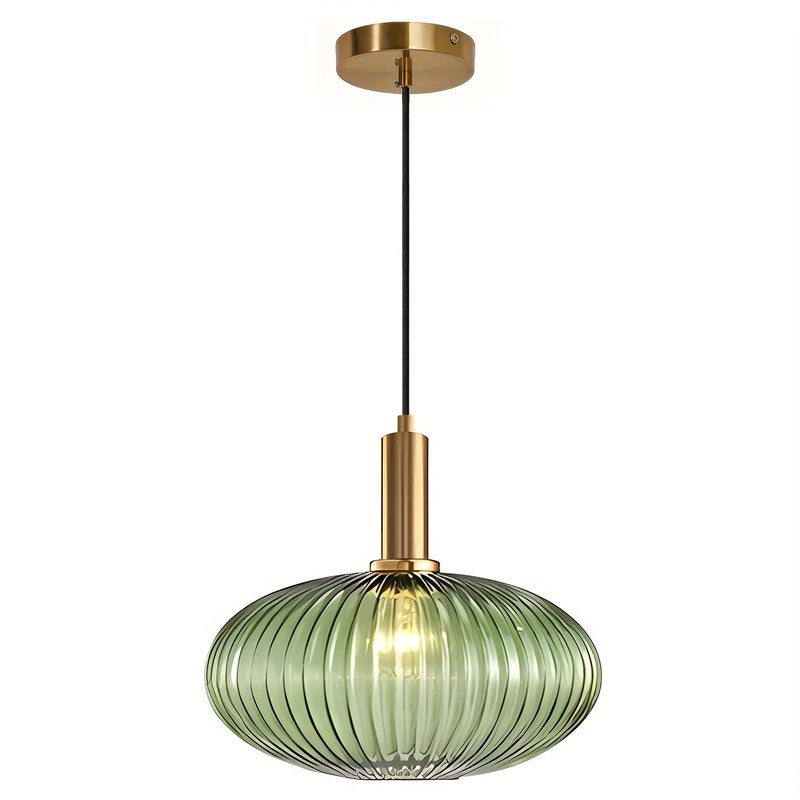 Green Nordic Round Glass Pendant Light for Kitchen Island - Image 2