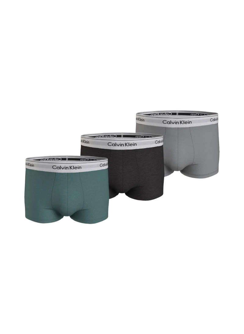 CALVIN KLEIN Men's 3 Pack Trunks - Modern Cotton - Cotton, Green