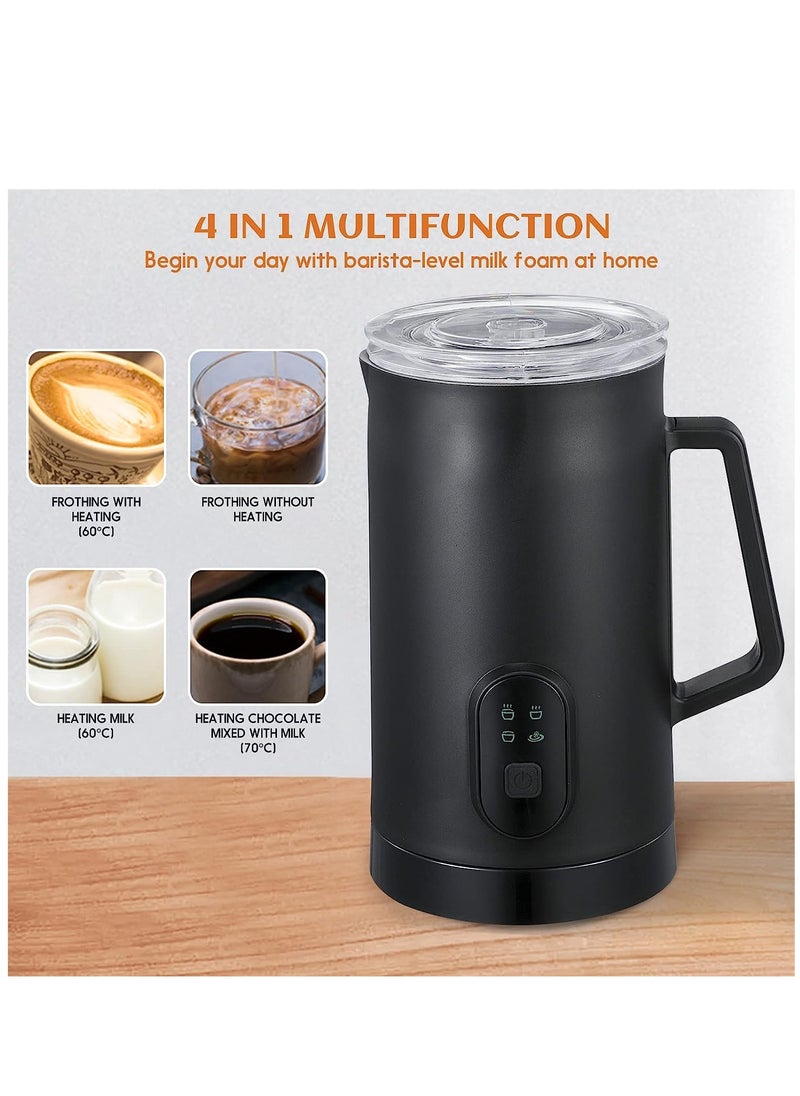 Generic Milk Frother, 4-in-1 Electric Milk Steamer, 350ml Automatic Hot and Cold Foam Maker and Milk Warmer for Latte, Cappuccinos, Macchiato, 400W(Black)  - Image 2