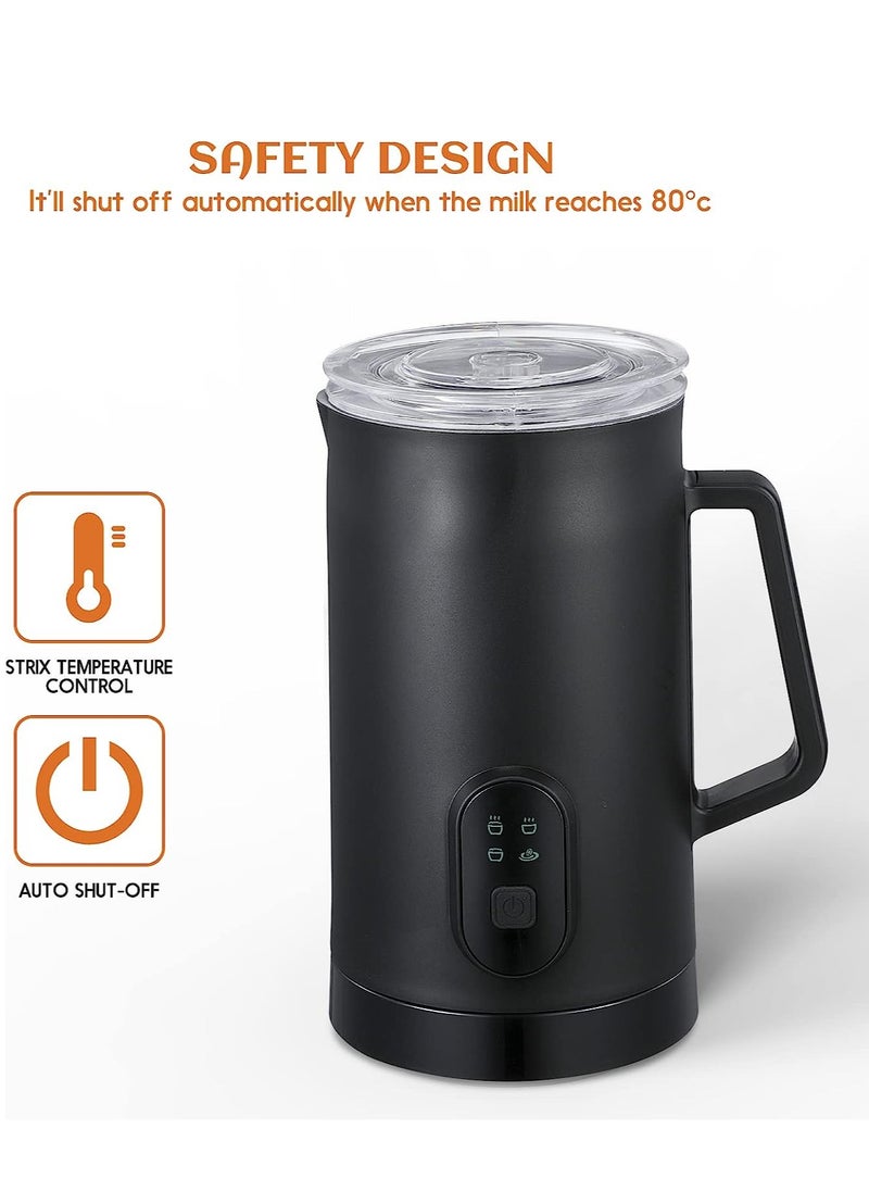 Generic Milk Frother, 4-in-1 Electric Milk Steamer, 350ml Automatic Hot and Cold Foam Maker and Milk Warmer for Latte, Cappuccinos, Macchiato, 400W(Black)  - Image 4