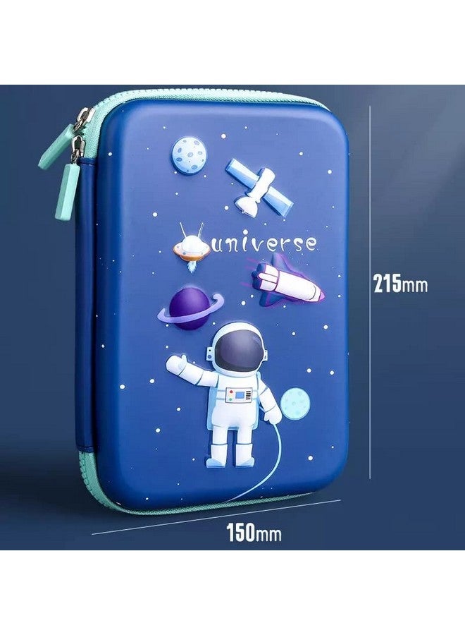 Brand Conquer Brand Conquer Big Size Eva 3D Cover Large Capacity Space Astronaut Pencil Case Compartments, School Pouch Premium Stylish Pen Holder (Big Size Astronaut Pencil Case, Ethylene Vinyl Acetate (EVA) Blue) - Image 3