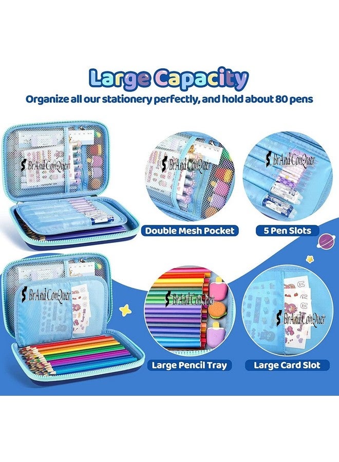 Brand Conquer Brand Conquer Big Size Eva 3D Cover Large Capacity Space Astronaut Pencil Case Compartments, School Pouch Premium Stylish Pen Holder (Big Size Astronaut Pencil Case, Ethylene Vinyl Acetate (EVA) Blue) - Image 4