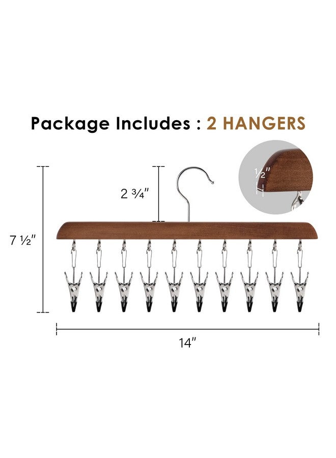 StorageWorks StorageWorks Hat Rack, Closet Organizer and Storage for Baseball Caps,Set of 2 with 10 Adjustable Stainless Steel Clips, Fits All Caps, Natural Walnut Color  - Image 2