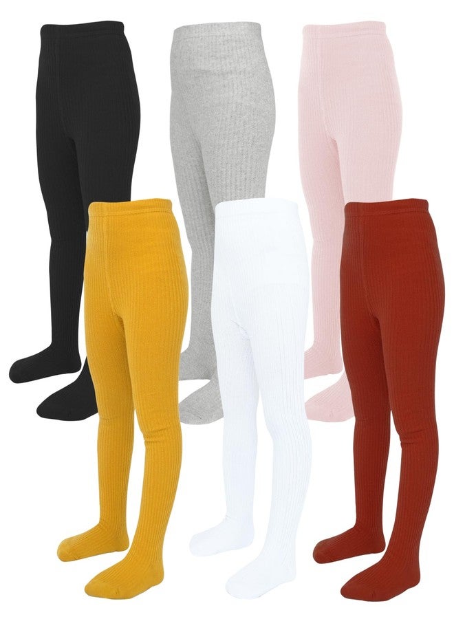 Mini Angel Baby Tights 12-24 Months Toddler Ribbed Knit Leggings Cotton Stockings Pantyhose 6 Pack (Mix Set,M) - Image 1