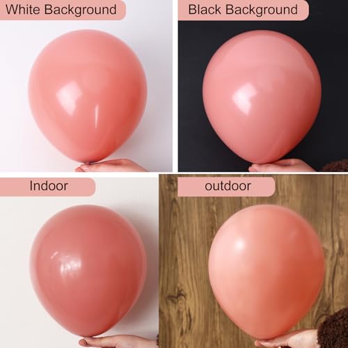 RUBFAC 129pcs Retro Pink Balloons Different Sizes 18 12 10 5 Inch, Latex Blush Balloon Garland Arch Kit for Valentine's Day Birthday Baby Shower Wedding Princess Boho Theme Party Decoration - Image 3