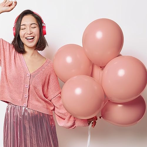 RUBFAC 129pcs Retro Pink Balloons Different Sizes 18 12 10 5 Inch, Latex Blush Balloon Garland Arch Kit for Valentine's Day Birthday Baby Shower Wedding Princess Boho Theme Party Decoration - Image 5