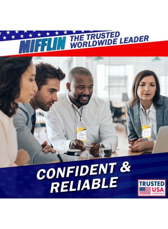 ميفلين حامل بطاقات بلاستيكي مقاس 4×6 بوصة من Mifflin-USA ومجموعة حبال (حبال سوداء، حقيبة شفافة كبيرة جدًا، عبوة من 5 قطع)، مجموعة حبال وحامل جواز سفر هوية، حامل بطاقة اسم كبير جدًا مع حبال - Image 4