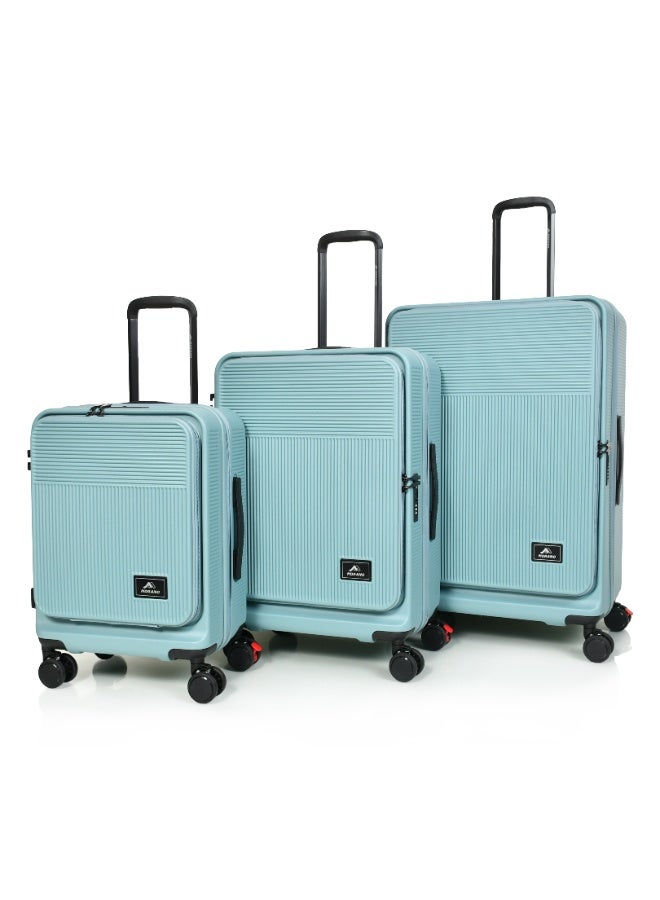 مورانو مجموعة حقائب سفر 3 قطع ( 20"، 24"، 28 بوصة)، حقيبة سفر صلبة من البولي كربونات مع قفل إدارة أمن النقل (أزرق) - Image 2