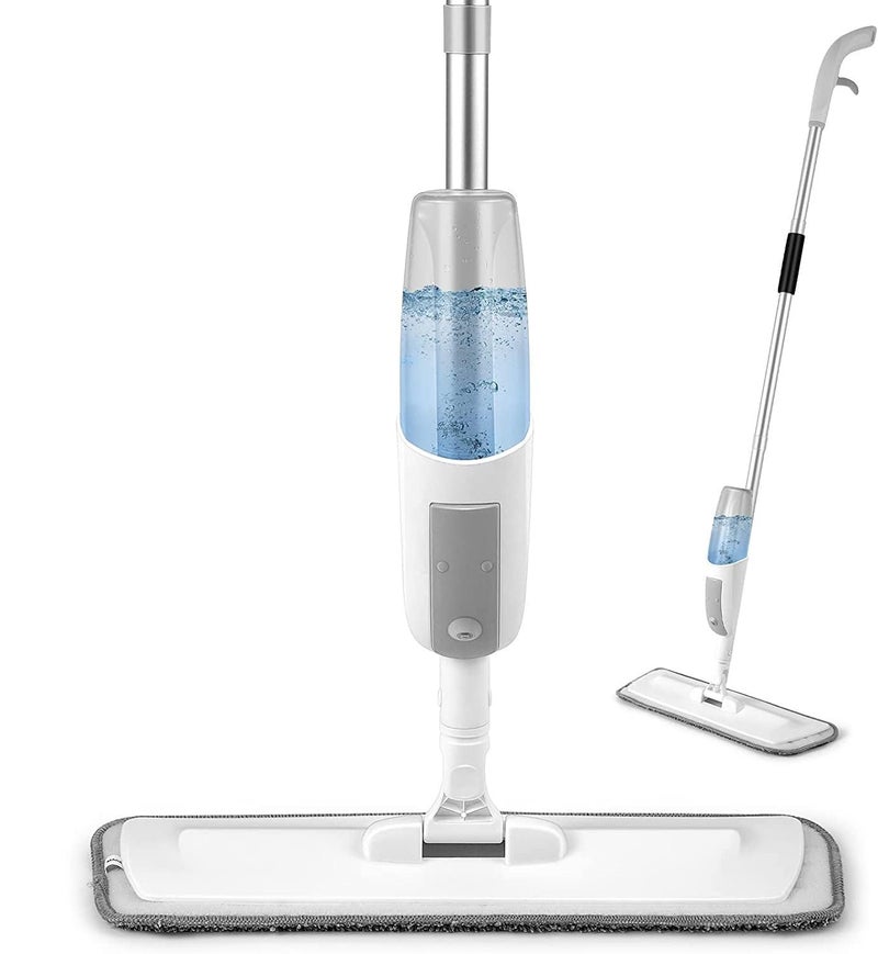 KEYOZA Window Cleaning Kit, 120cm Extension Pole Spray Mop with 360° Flexible Head, 200ml Bottle for Kitchen Bathroom Living Room Tile Glass - Image 1