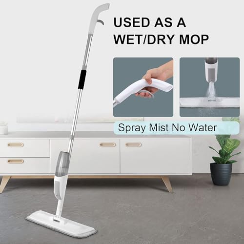 KEYOZA Window Cleaning Kit, 120cm Extension Pole Spray Mop with 360° Flexible Head, 200ml Bottle for Kitchen Bathroom Living Room Tile Glass - Image 5
