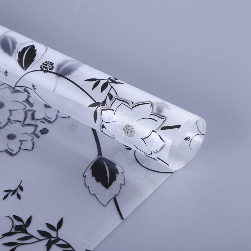 Bloss Frosted Glass Window Film with Installation Tools,Bathroom Window Privacy Film Decorative Floral Stained Glass Windows Films, Non Adhesive lastic for Windows (17.5 x 78.7 Inches) - Image 4