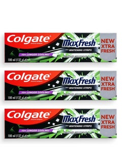 Pack Of 3 Colgate Max Fresh Toothpaste With Whitening Strips 100 ml