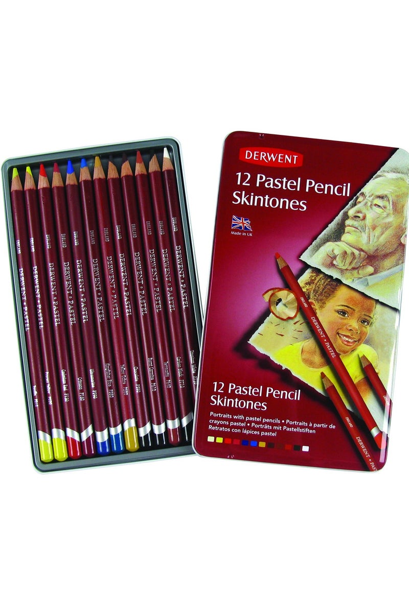 أقلام تلوين باستيل لألوان البشرة – ألوان متنوعة (12 لونًا)