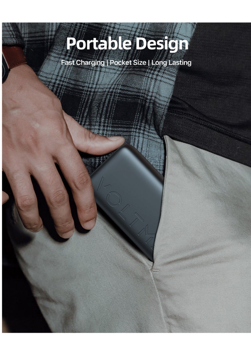 VOLTME - 10000mAh 10000 mAh Power Bank, 35W Portable Charger for iPhone, Triple Port USB-C Fast Charging High-Speed Battery Pack, Ultra-Compact Design with LED Display, Small & Lightweight PowerBank Compatible with iPhone 16/15/14/13/12 Series, Samsung S24/S23/S22, iPad Pro, AirPods, MacBook Air & More - Image 1