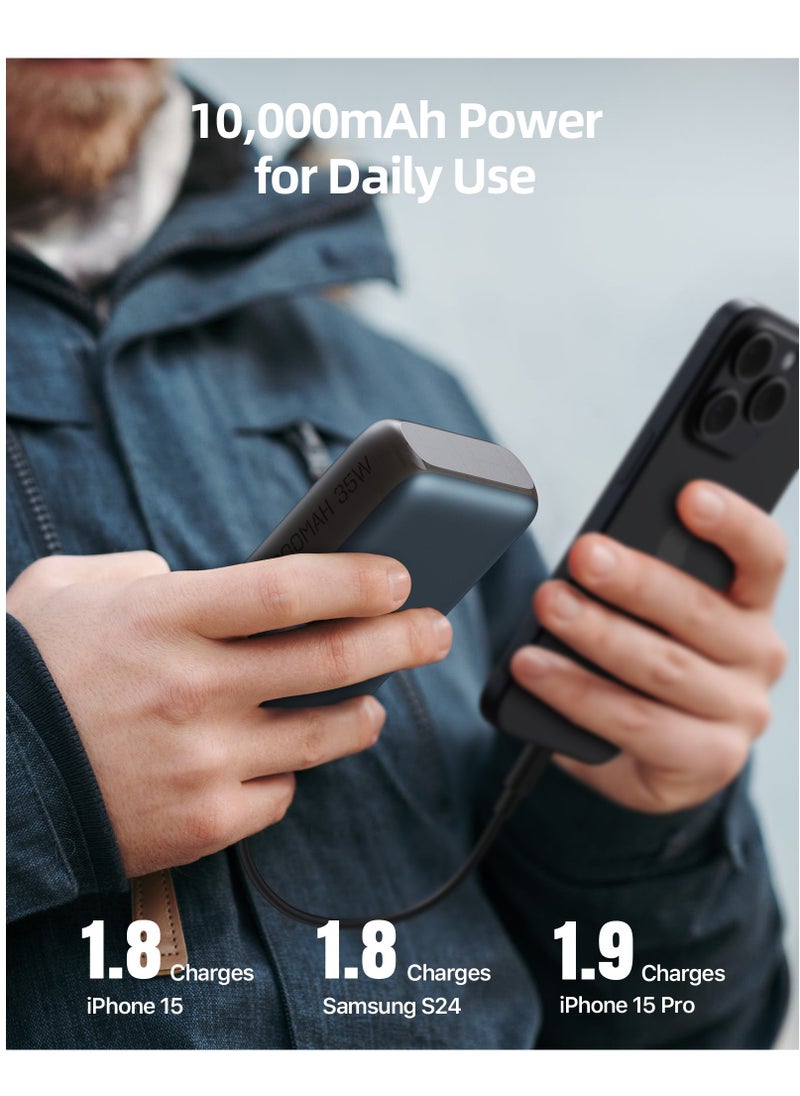 VOLTME - 10000mAh 10000 mAh Power Bank, 35W Portable Charger for iPhone, Triple Port USB-C Fast Charging High-Speed Battery Pack, Ultra-Compact Design with LED Display, Small & Lightweight PowerBank Compatible with iPhone 16/15/14/13/12 Series, Samsung S24/S23/S22, iPad Pro, AirPods, MacBook Air & More - Image 1