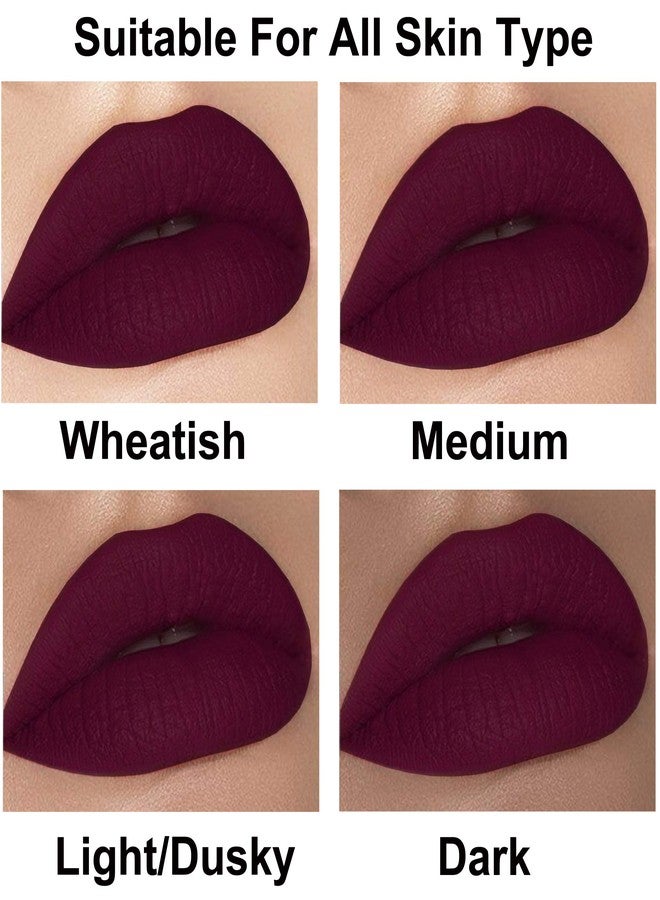 EOD® Soft Matte Kiss Proof Vegan Made in India Liquid Lipstick Long Wearing Set of 2 Lip Gloss(Wine, Dark Pink) - Image 5