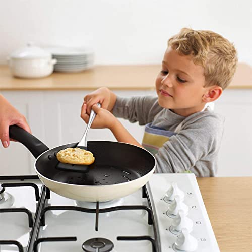 Baskety Heat Resistant Silicone Spatula Slotted Turner Non-Stick Wok Turner in Hygienic Solid Coating Cookware Kitchen Tools with Steel Handle (Black) - Image 5