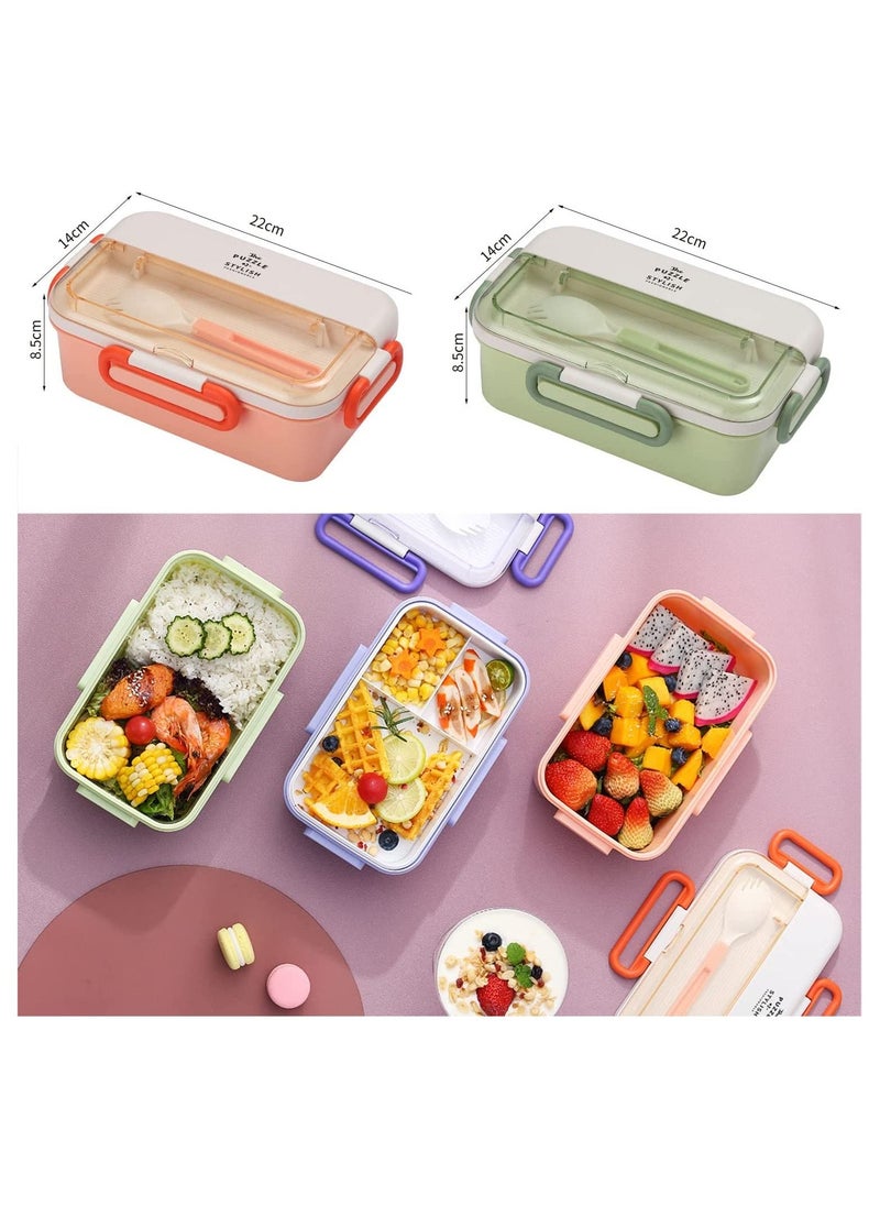 GGEROU - Bento Box for Kids Adults,1100 ml Lunch Box with Mini Fruit Fork,Bento Lunch Box With Utensils,2 Layer Food Containers for School, BPA Free - Image 1