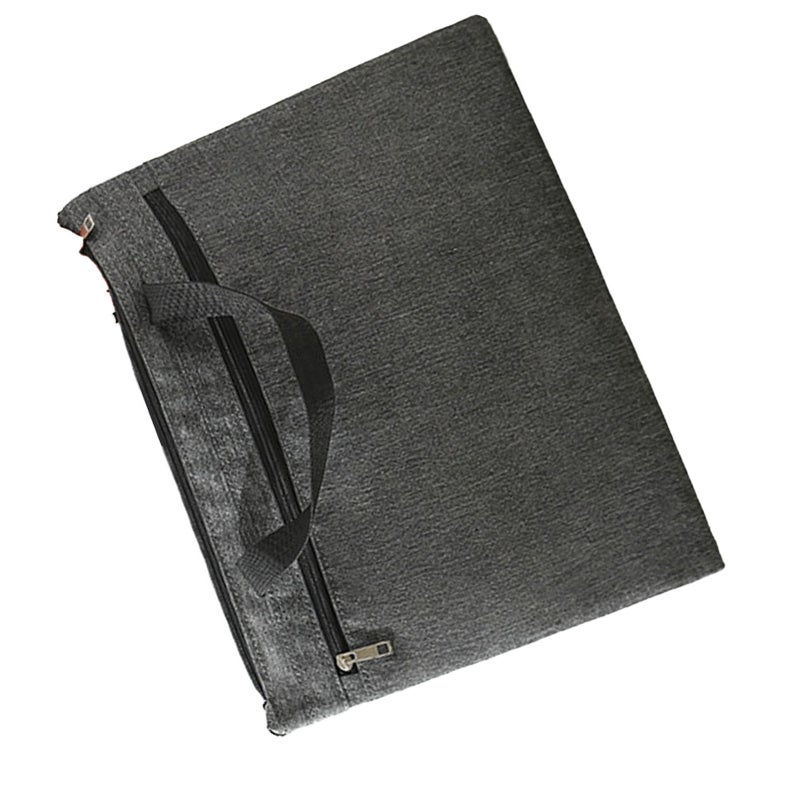 Zipper Briefcase Waterproof Large Capacity Portable Oxford Cloth Document Bag with Handle for Business Office Black - Image 3