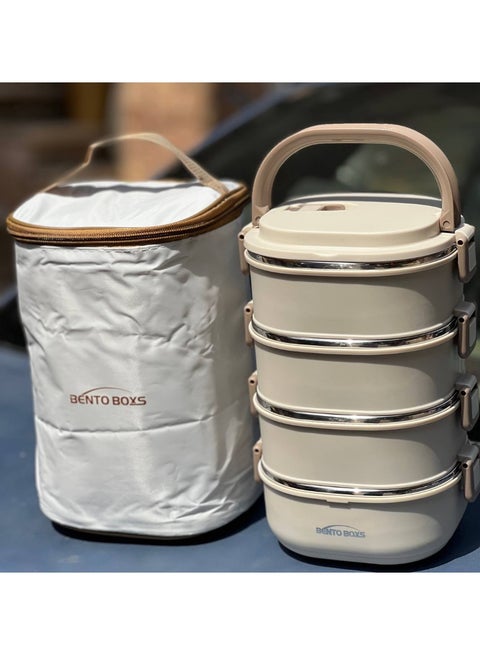 عمود طعام ستانلس + شنطه لحفظ الحراره