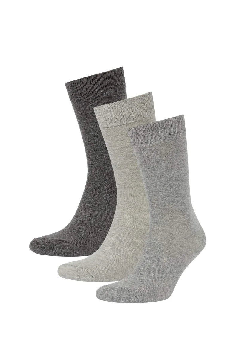 Defacto Men's Cotton 3-pack Long Socks