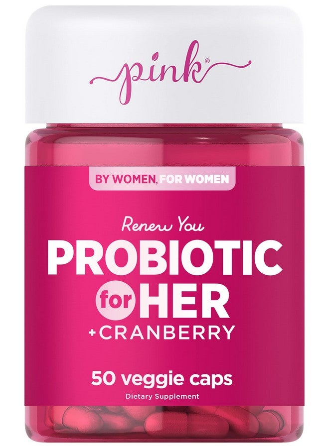 PINK Probiotics For Women ; 50 Veggie Capsules ; 5 Billion Cfu ; Plus Cranberry ; Vegetarian Nongmo & Gluten Free Supplement - Image 2