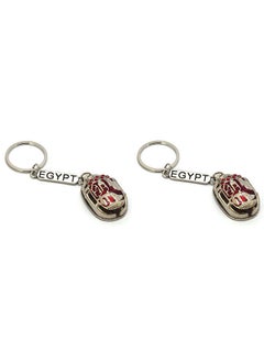 2 pieces Silver - Red