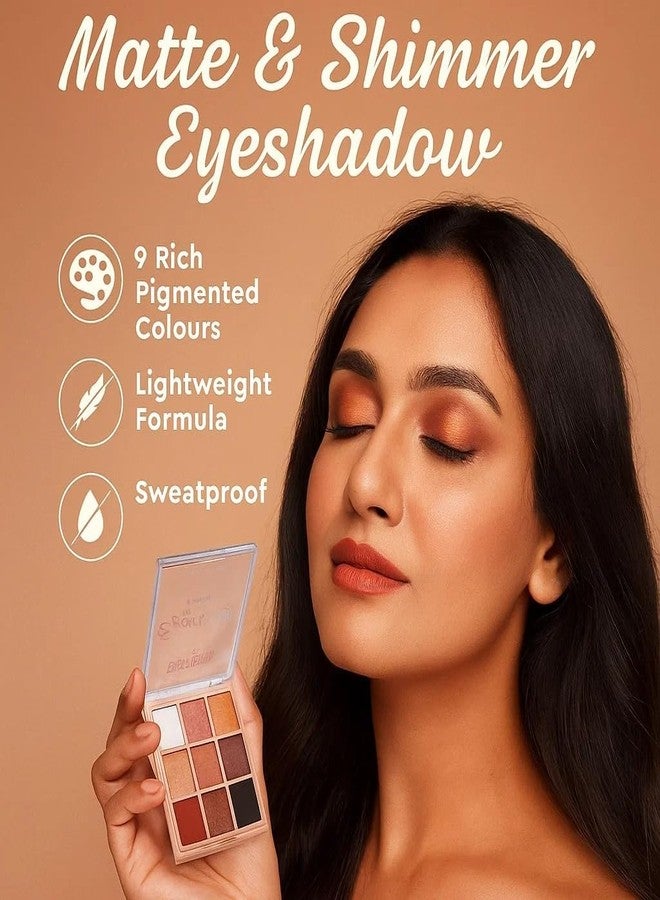 BEACHBORN Professional Makeup Eyeshadow Palette (Multicolor)| Matte| Shimmer | Beginner Friendly & Long Lasting Eye Shadow Palette | All In One Makeup Palette 9 Color Pallete (BBI-02-02 SHADE NO.1,12.6g) - Image 4