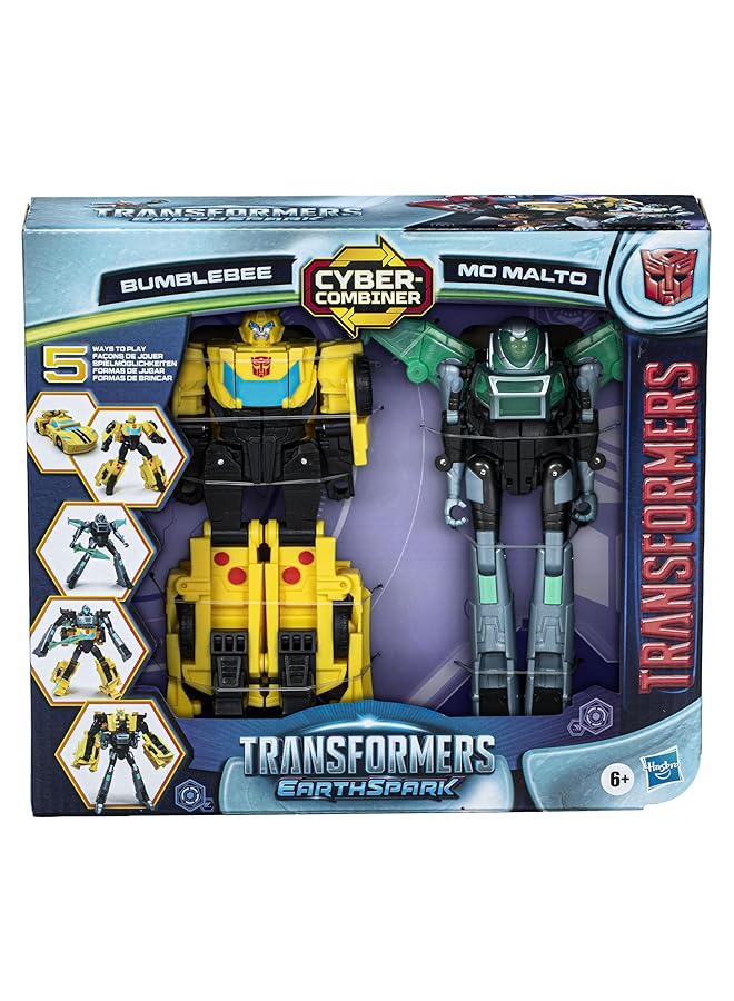 TRANSFORMERS Earthspark Cyber Combiner Bumblebee And Mo Malto Robot Action Figures Interactive Toys For Boys And Girls Ages 6 And Up - Image 2